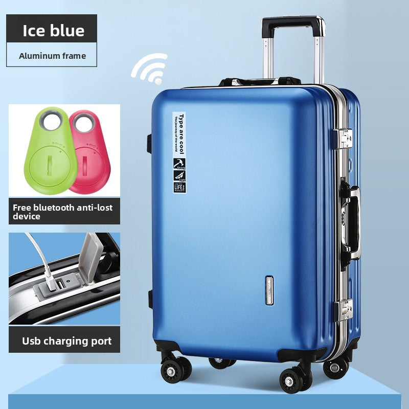 Aluminum Frame Travel Suitcase with USB Charging Port