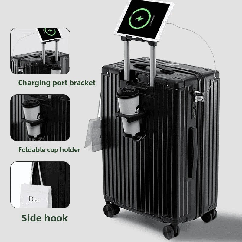 Aluminum Frame Travel Suitcase with USB Port