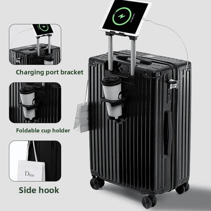 Aluminum Frame Travel Suitcase with USB Port