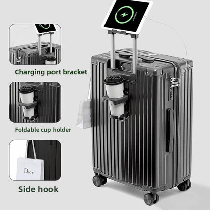 Aluminum Frame Travel Suitcase with USB Port