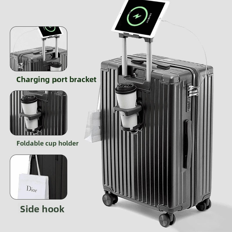 Aluminum Frame Travel Suitcase with USB Port