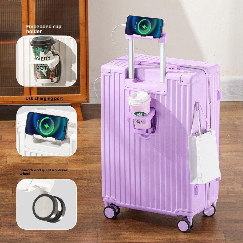 Aluminum Frame Travel Suitcase with USB Port