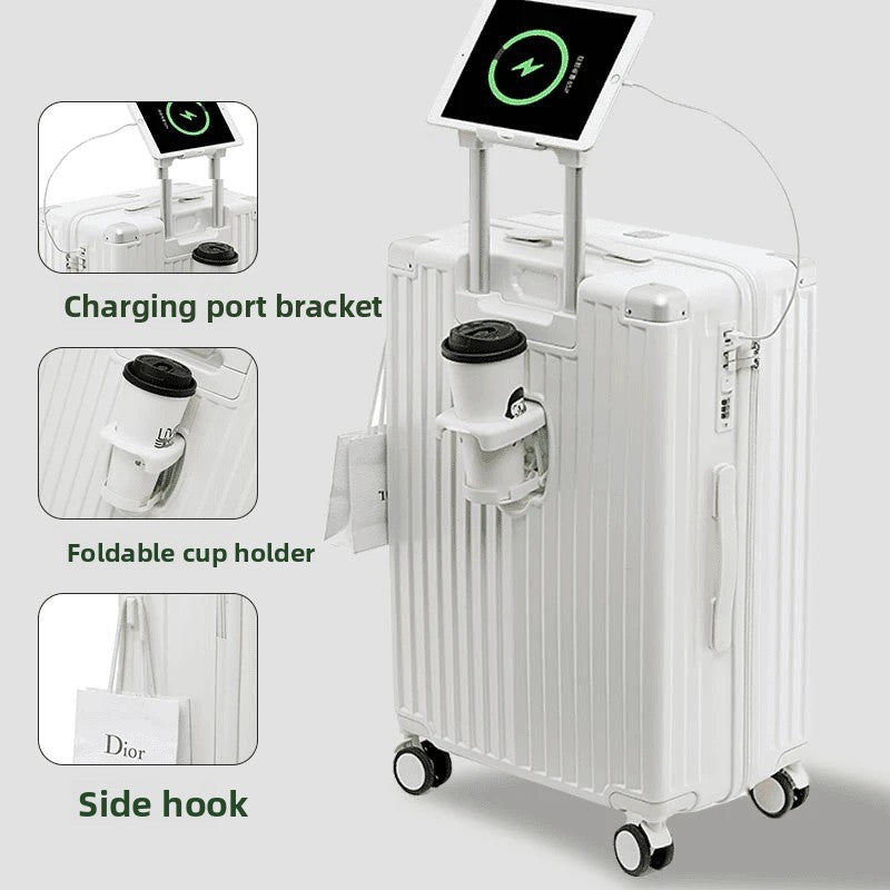 Aluminum Frame Travel Suitcase with USB Port