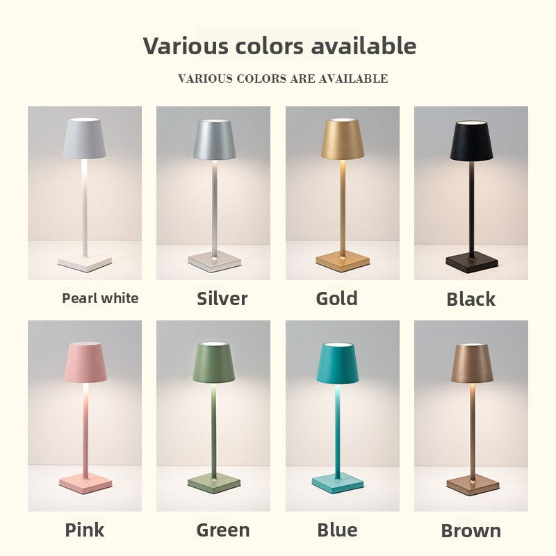 Aluminum LED rechargeable table lamp USB