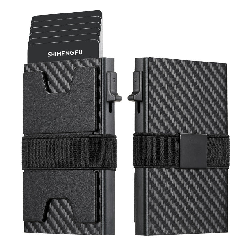 Aluminum RFID Anti-Magnetic Card Holder with Elastic Band