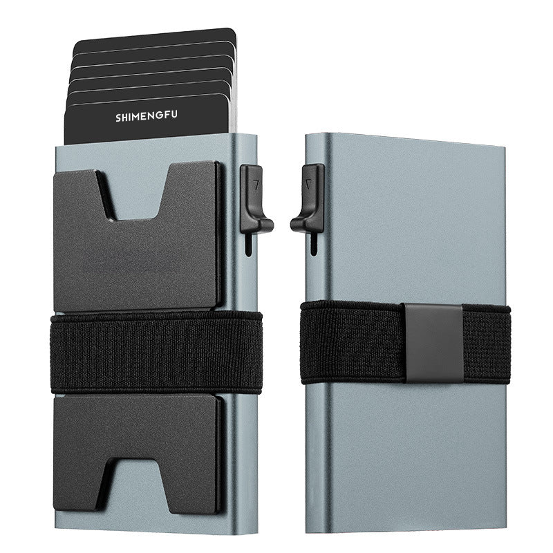 Aluminum RFID Anti-Magnetic Card Holder with Elastic Band
