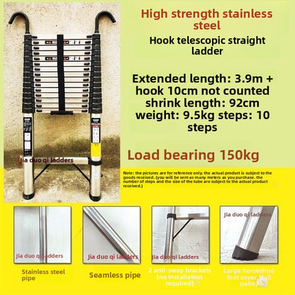 Aluminum Telescopic Ladder with Hook