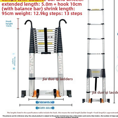 Aluminum Telescopic Ladder with Hook