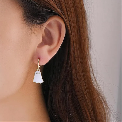 Amazon Cross-border European and American Halloween Walking Ghost Golden Ghost Cute Funny Naughty Earrings for Women