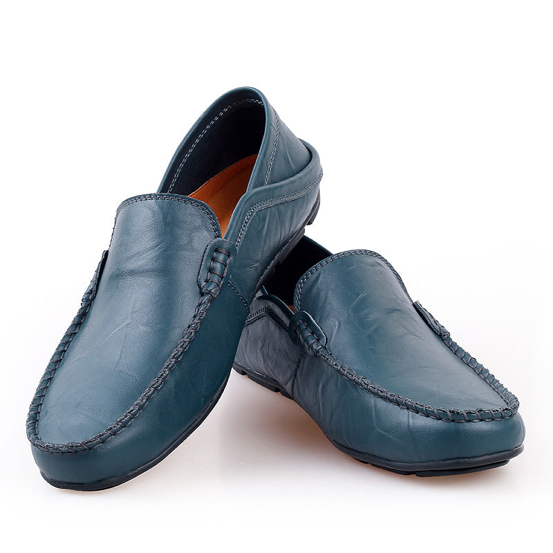 Amazon plus size men's shoes cowhide loafers men's casual leather shoes British single shoes casual shoes men's fashion shoes cross-border