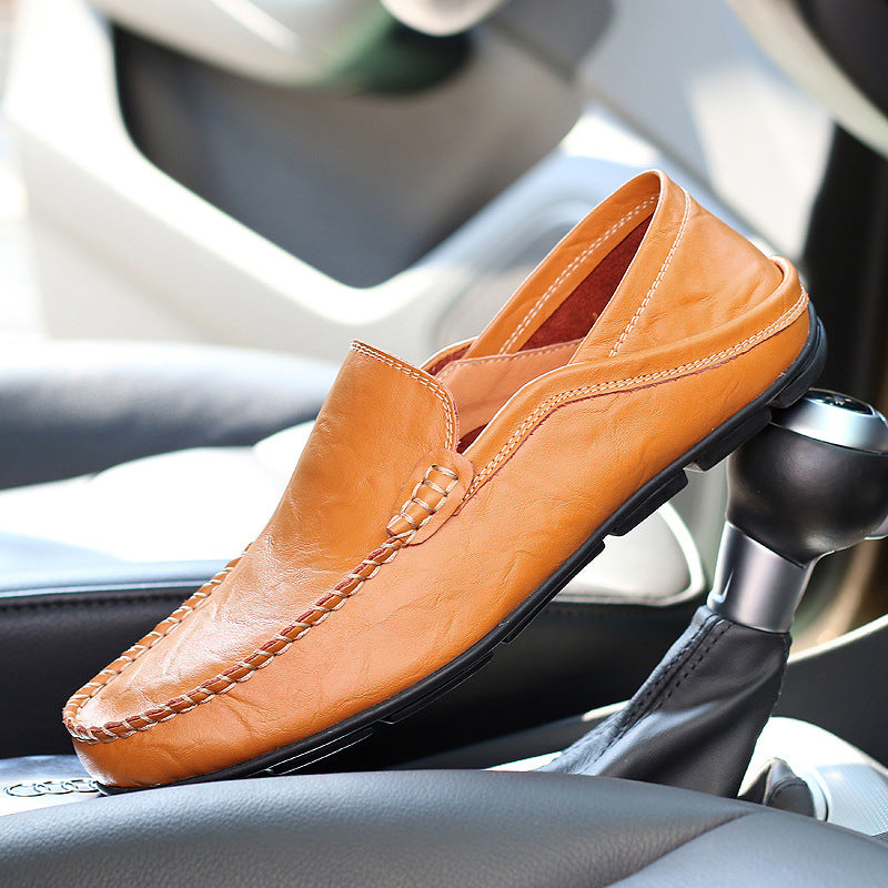 Amazon plus size men's shoes cowhide loafers men's casual leather shoes British single shoes casual shoes men's fashion shoes cross-border