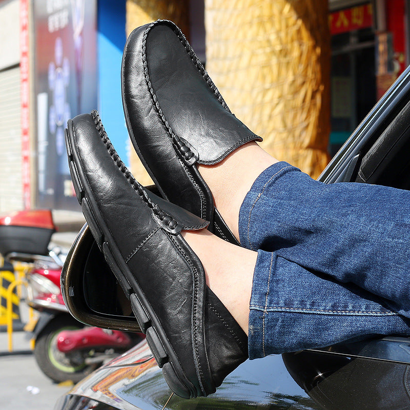 Amazon plus size men's shoes cowhide loafers men's casual leather shoes British single shoes casual shoes men's fashion shoes cross-border