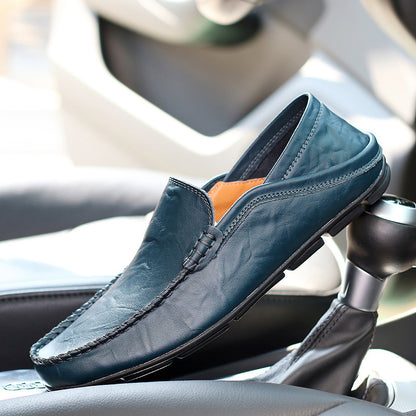 Amazon plus size men's shoes cowhide loafers men's casual leather shoes British single shoes casual shoes men's fashion shoes cross-border