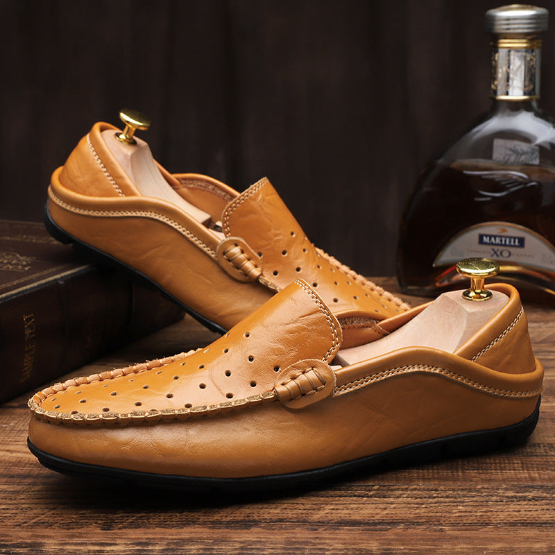 Amazon plus size men's shoes cowhide loafers men's casual leather shoes British single shoes casual shoes men's fashion shoes cross-border