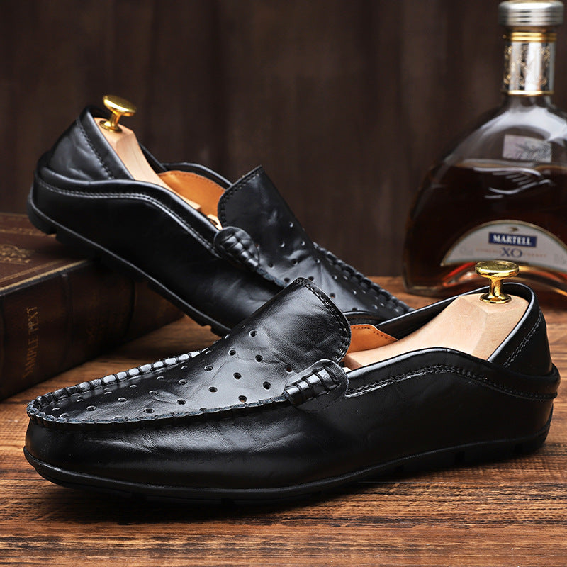 Amazon plus size men's shoes cowhide loafers men's casual leather shoes British single shoes casual shoes men's fashion shoes cross-border