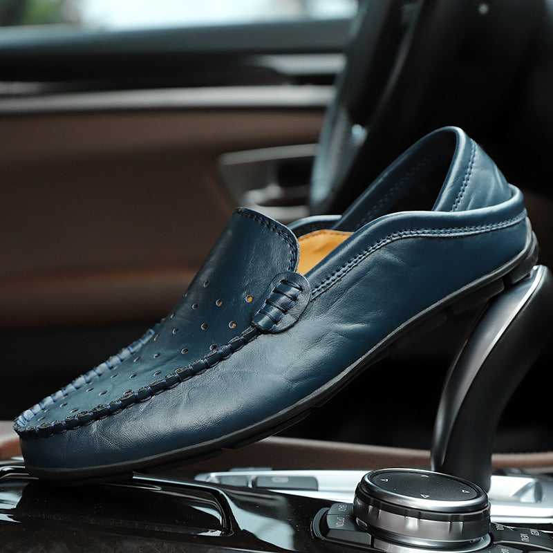 Amazon plus size men's shoes cowhide loafers men's casual leather shoes British single shoes casual shoes men's fashion shoes cross-border