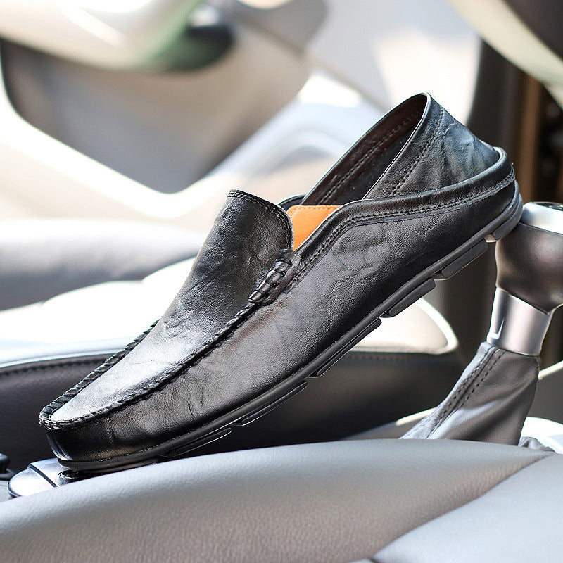 Amazon plus size men's shoes cowhide loafers men's casual leather shoes British single shoes casual shoes men's fashion shoes cross-border