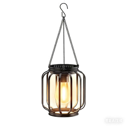Amazon Solar Iron Lantern Lamp Retro Net Chandelier Outdoor Garden Courtyard Balcony Decorative Ambient Light