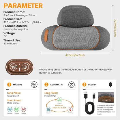 Amazon Spot English Switch Cervical Spine Pillow to Protect the Vertebrae for Sleeping Special Massage Spine Non-Traction Heating Compress