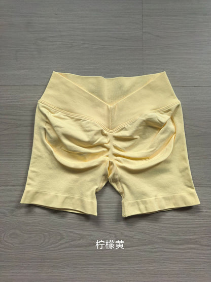 Amazon V-Waist Lycra High-Rebound Butt-Shaping Seamless Yoga Shorts Three-Quarter Length Shorts