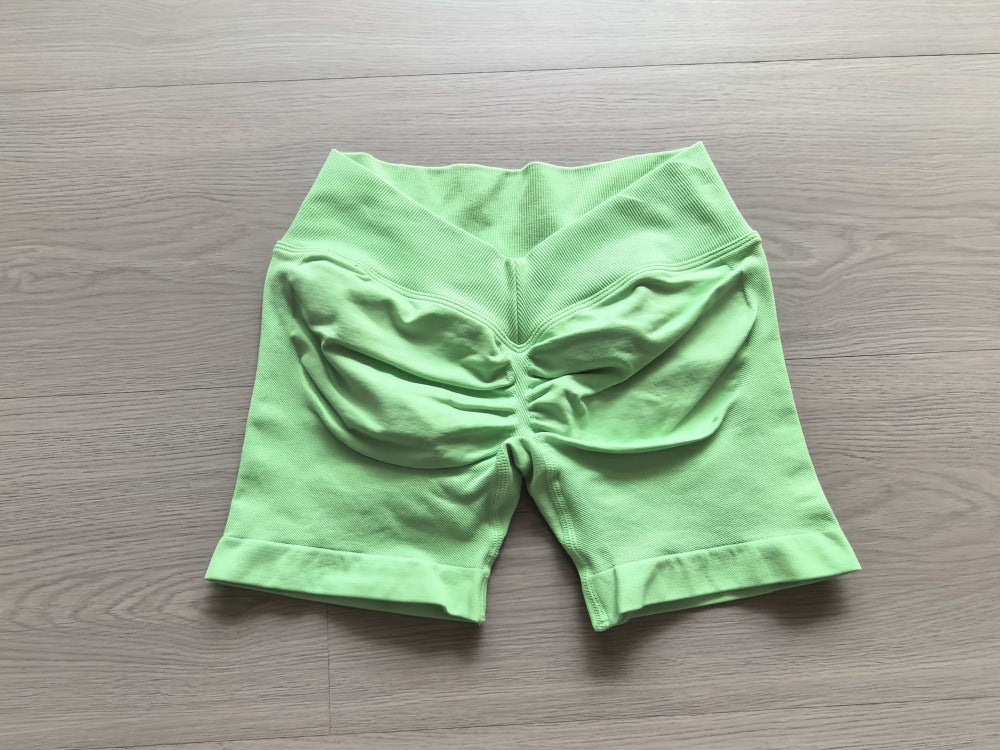 Amazon V-Waist Lycra High-Rebound Butt-Shaping Seamless Yoga Shorts Three-Quarter Length Shorts