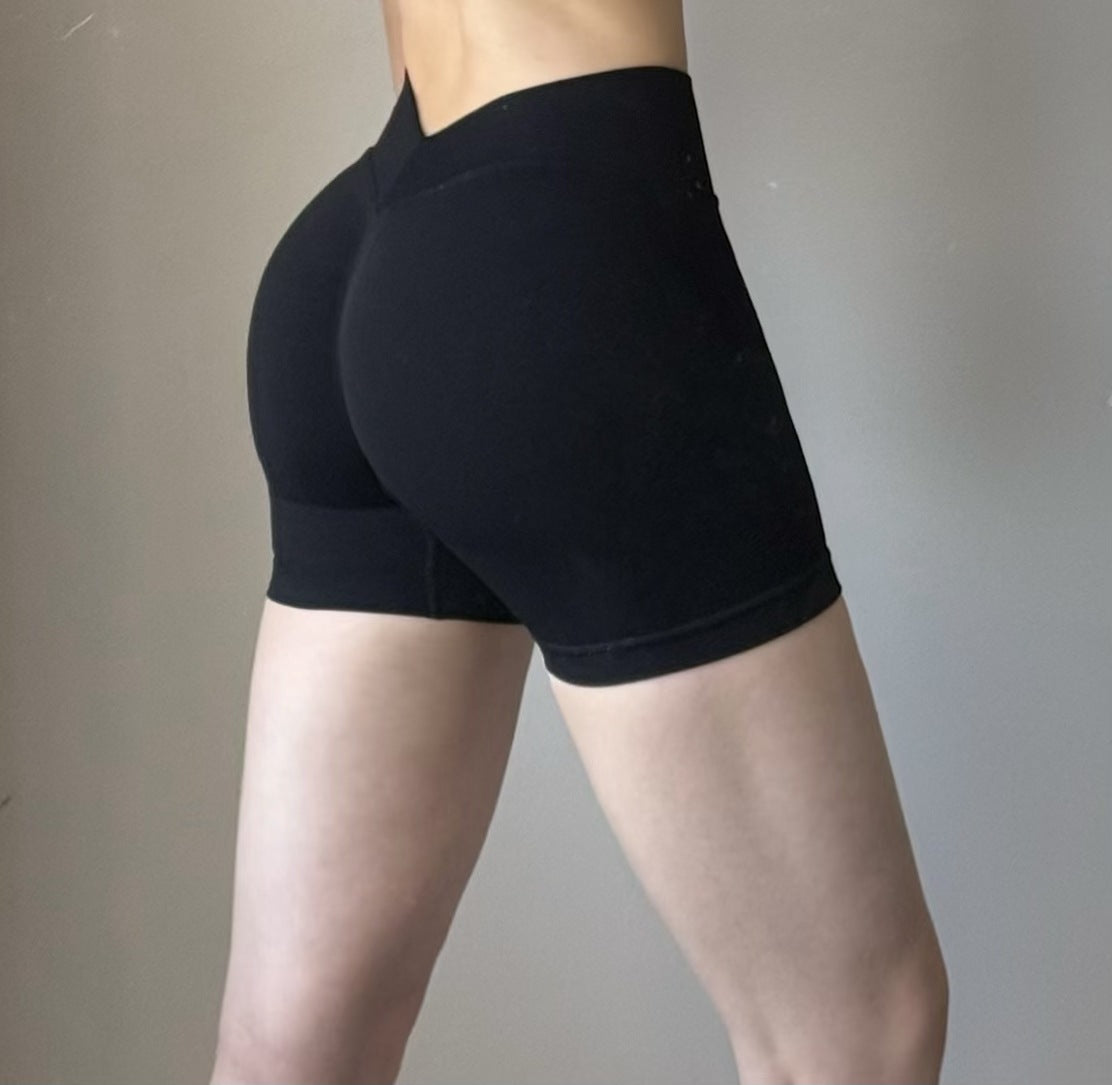 Amazon V-Waist Lycra High-Rebound Butt-Shaping Seamless Yoga Shorts Three-Quarter Length Shorts