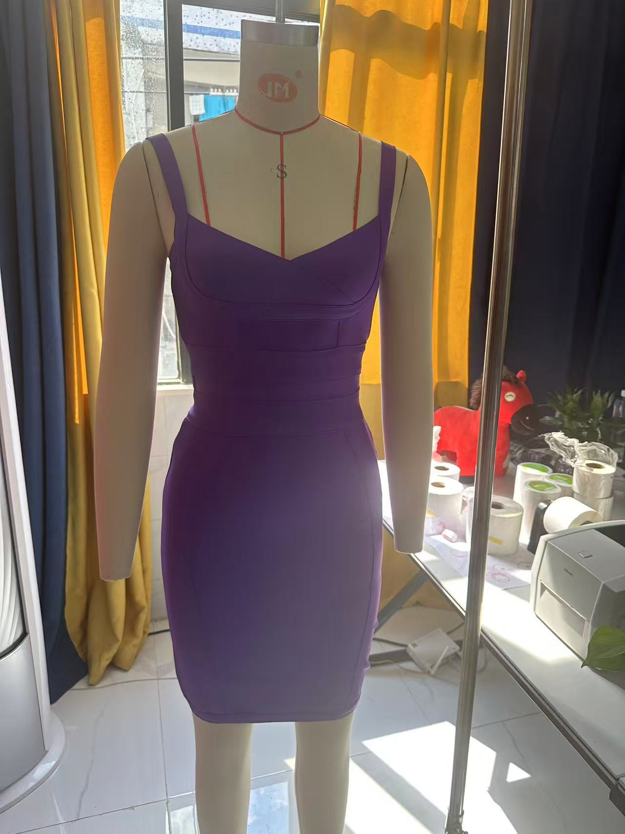 AmazSuspender Waist Sexy Hip-Covering Bandage Dress