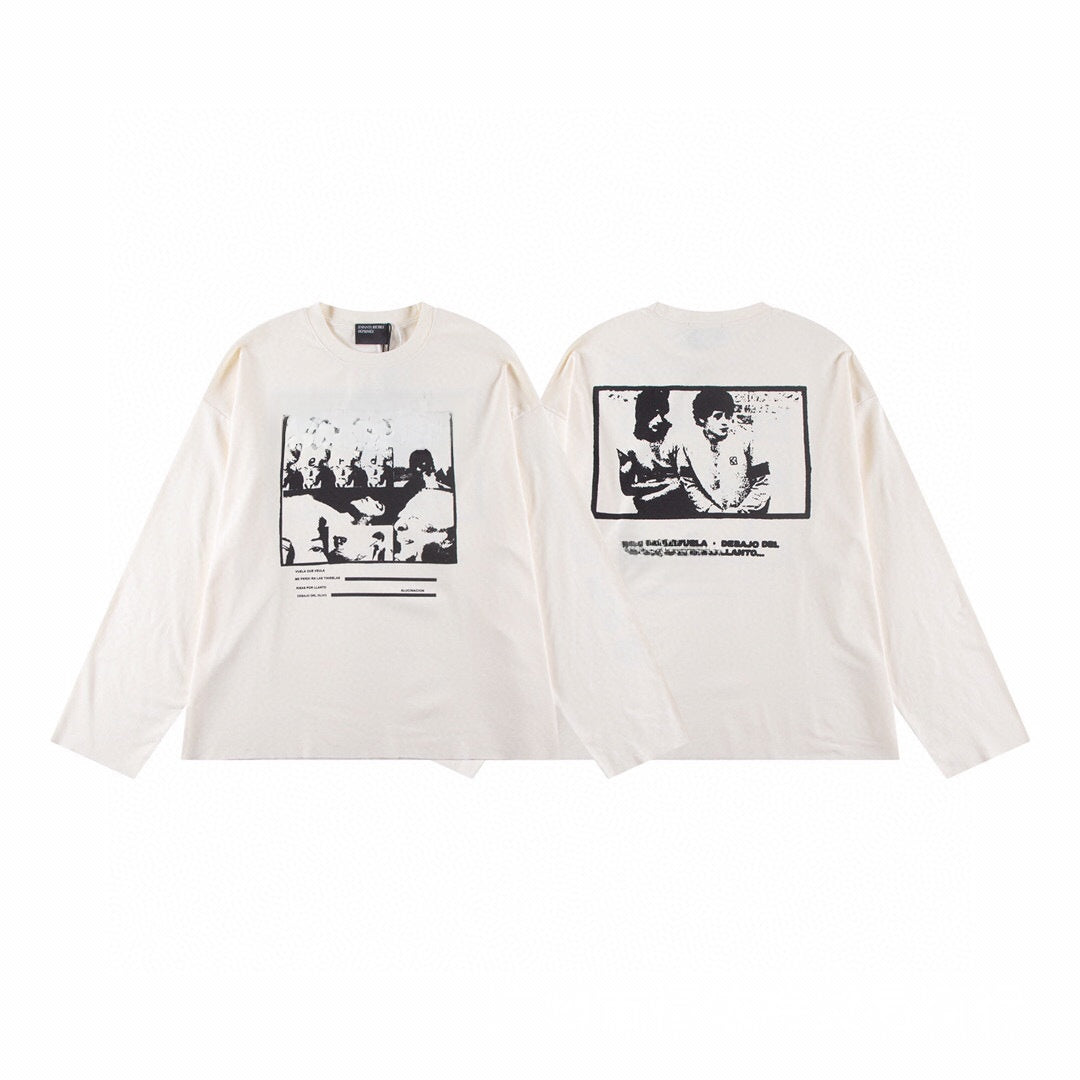 American Double-Sided Cartoon Print Cotton T-Shirt