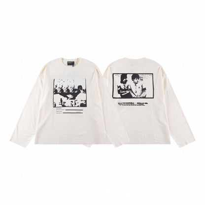 American Double-Sided Cartoon Print Cotton T-Shirt