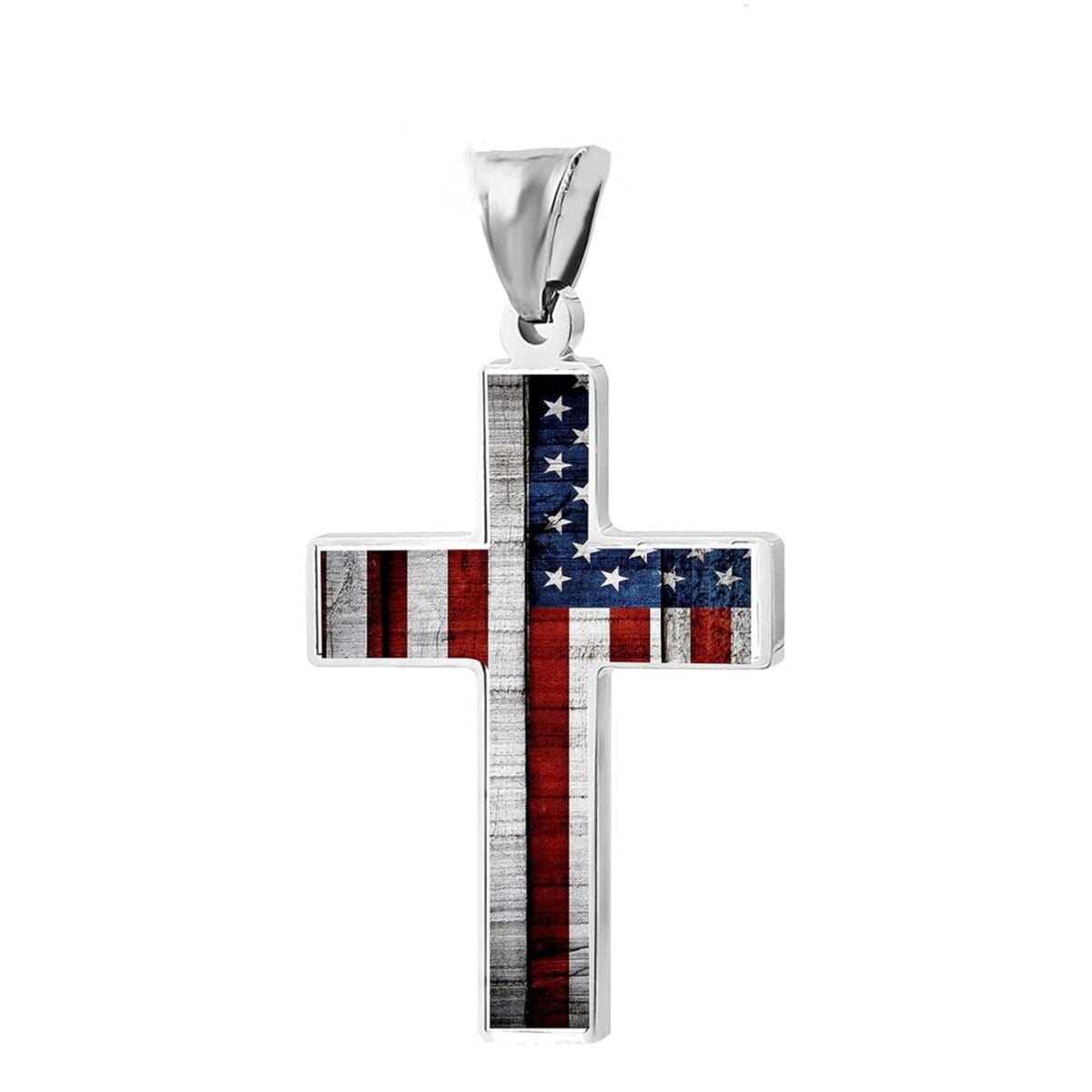 American Flag Cross Necklace