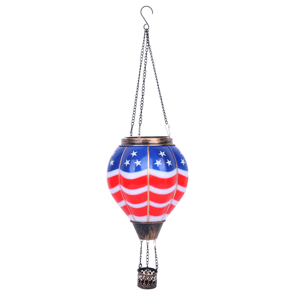 American Flag Hot Air Balloon Solar Lantern