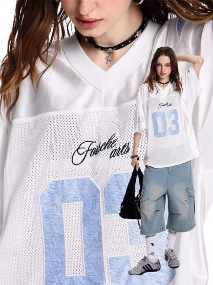 American hip-hop jersey T-shirt