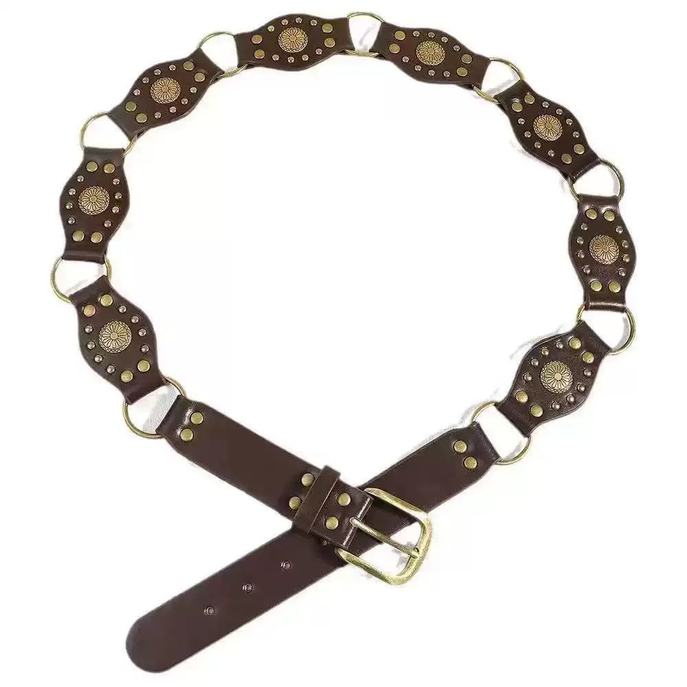 American Retro Brown Rivet Belt
