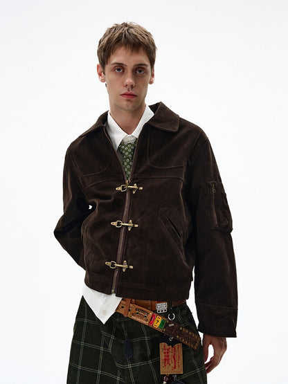 American Retro Flight Jacket with Aircraft Buckle