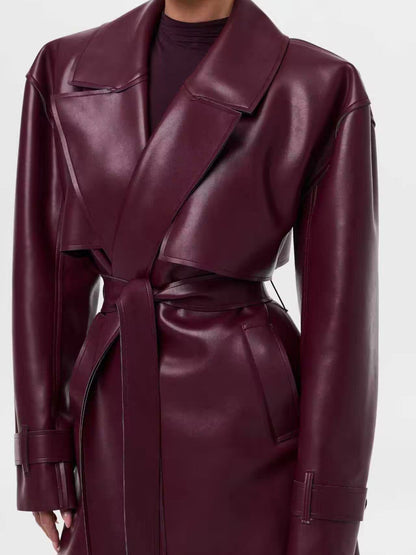 American Retro Long Coat with Belt