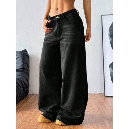 American Retro Simple Straight-Leg Jeans