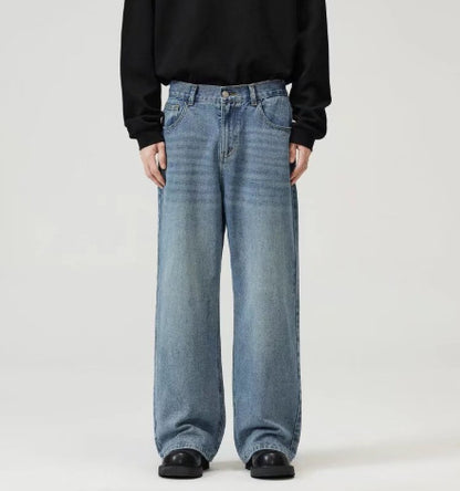 American Retro Simple Straight-Leg Jeans