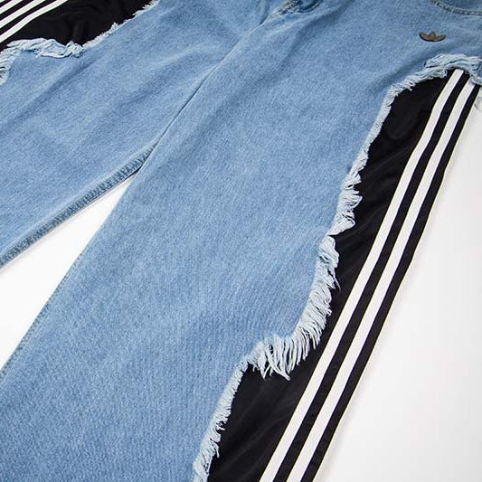 American Retro Washed Denim Jeans Loose Straight Pants