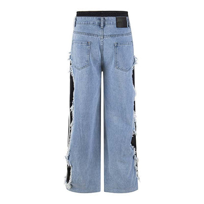 American Retro Washed Denim Jeans Loose Straight Pants