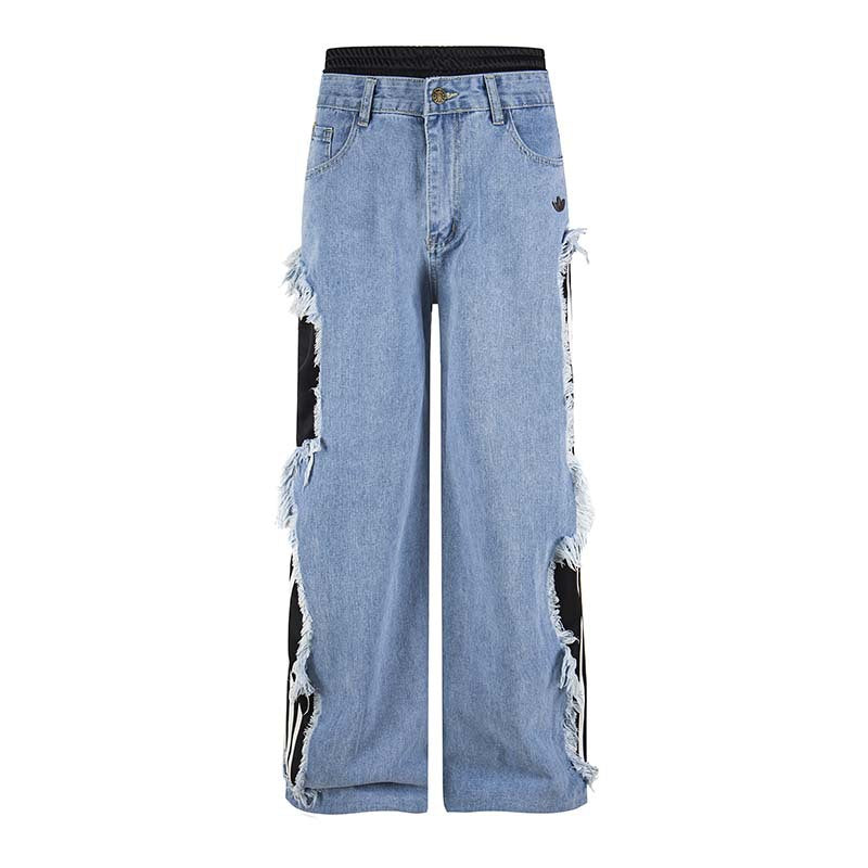 American Retro Washed Denim Jeans Loose Straight Pants