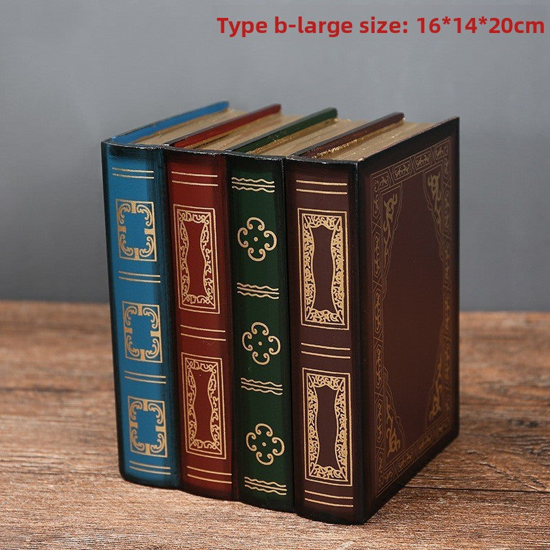 American Retro Wooden Fake Book Pen Holder