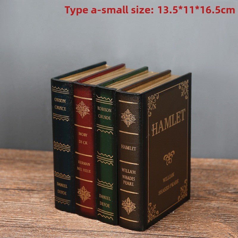 American Retro Wooden Fake Book Pen Holder