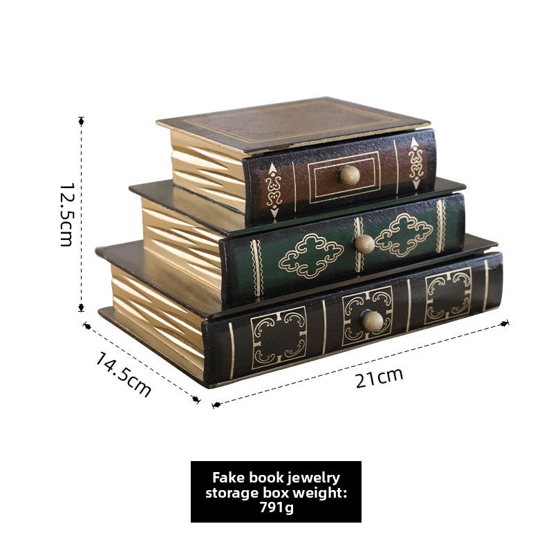 American Retro Wooden Fake Book Pen Holder