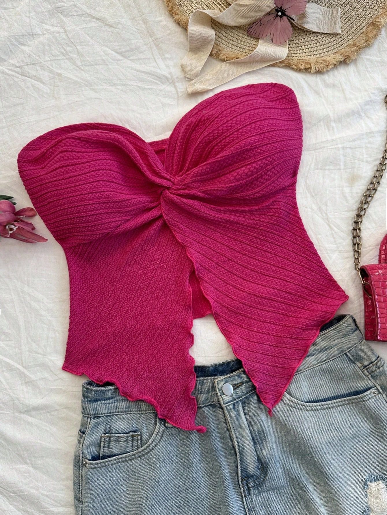 American-style backless lingerie, strapless top with a low-cut design
