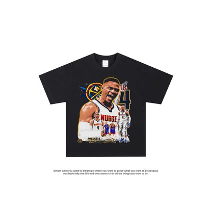 American-style blockbuster nba star printed T-shirt