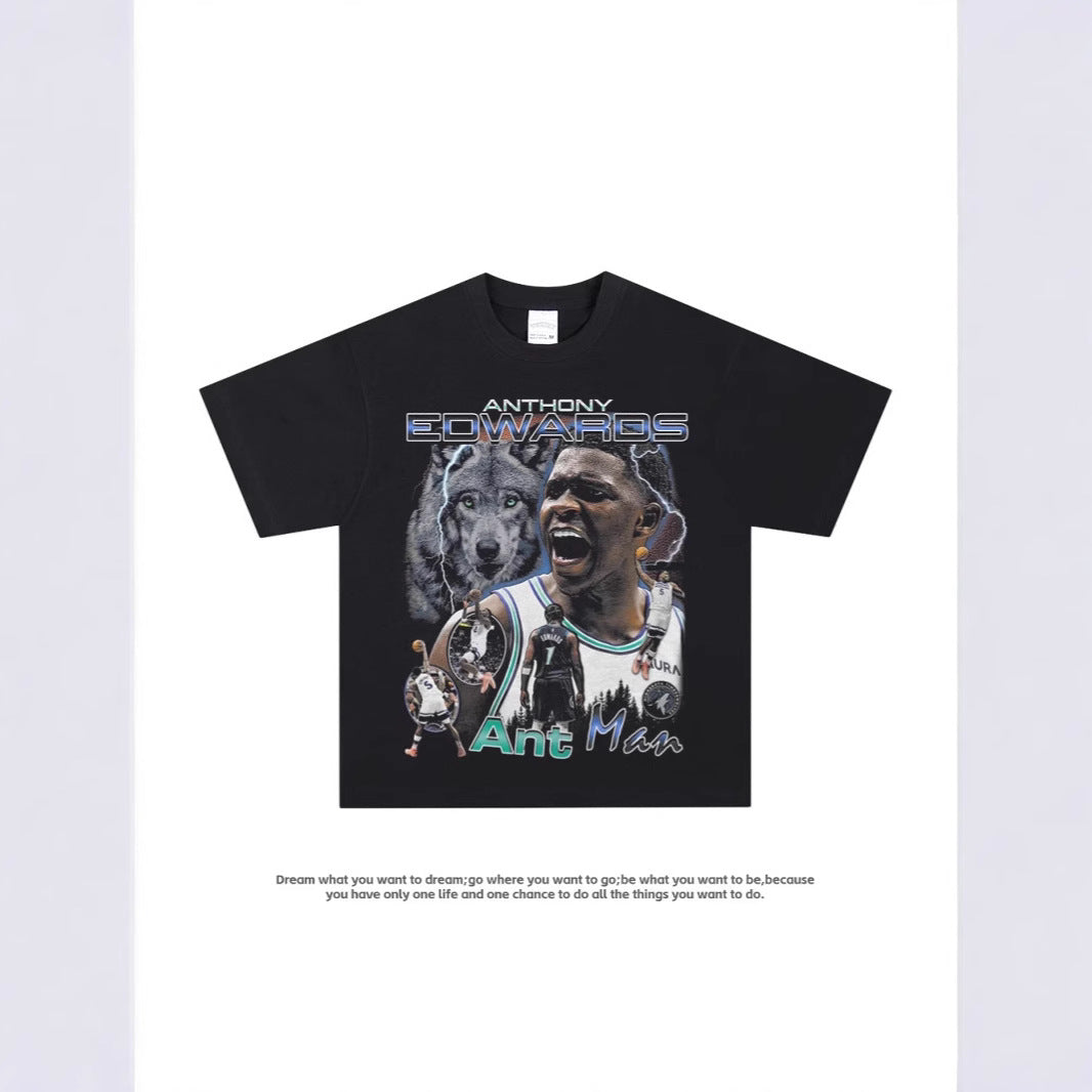 American-style blockbuster nba star printed T-shirt