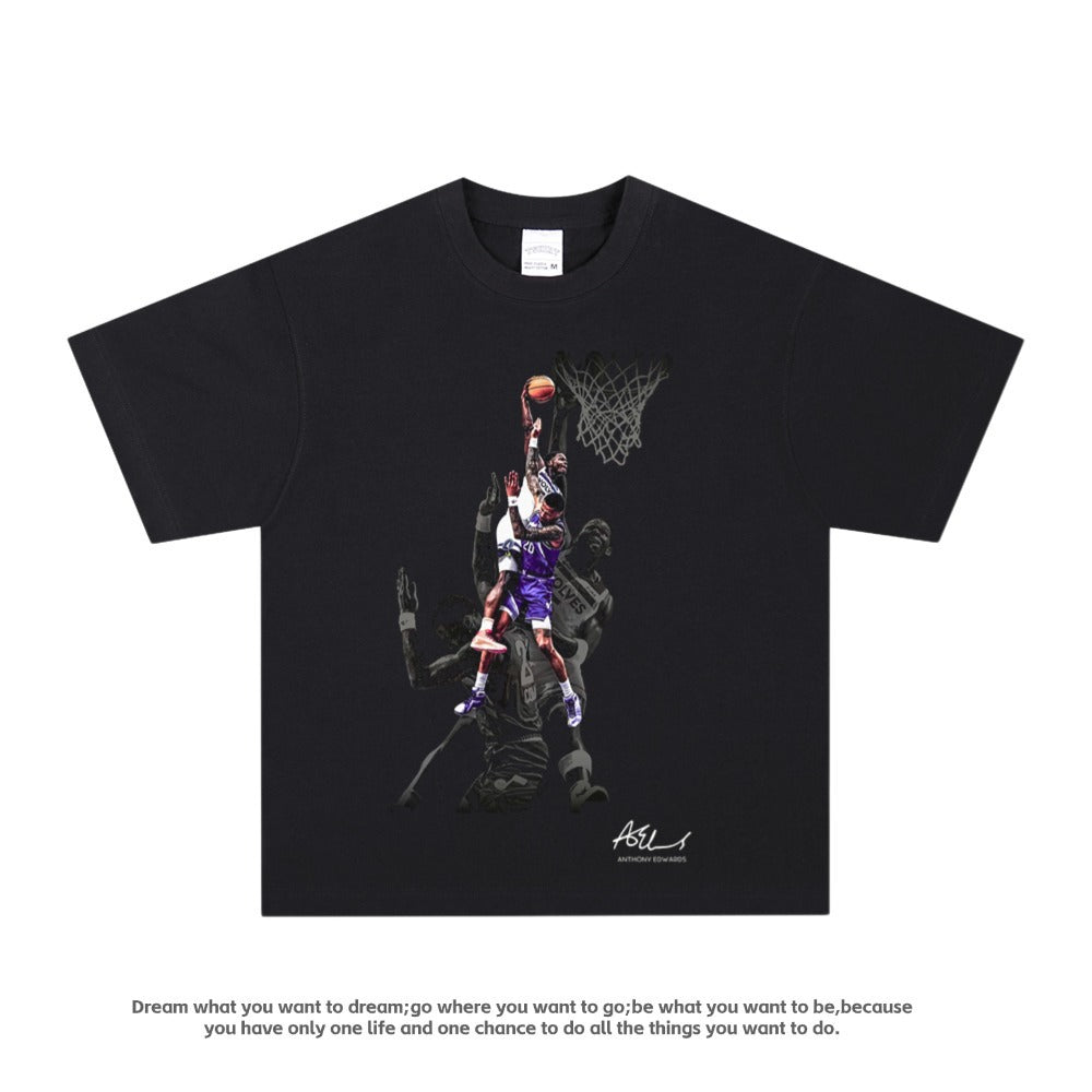 American-style blockbuster nba star printed T-shirt