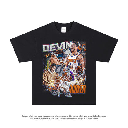 American-style blockbuster nba star printed T-shirt