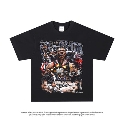 American-style blockbuster nba star printed T-shirt