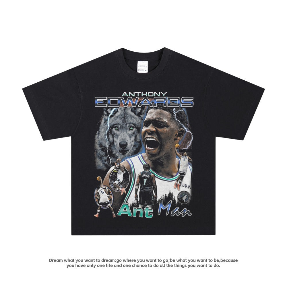 American-style blockbuster nba star printed T-shirt